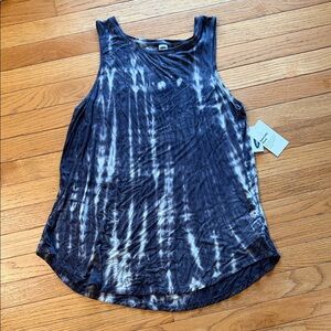 Old Navy Black and White Tie-Dye Tank Top